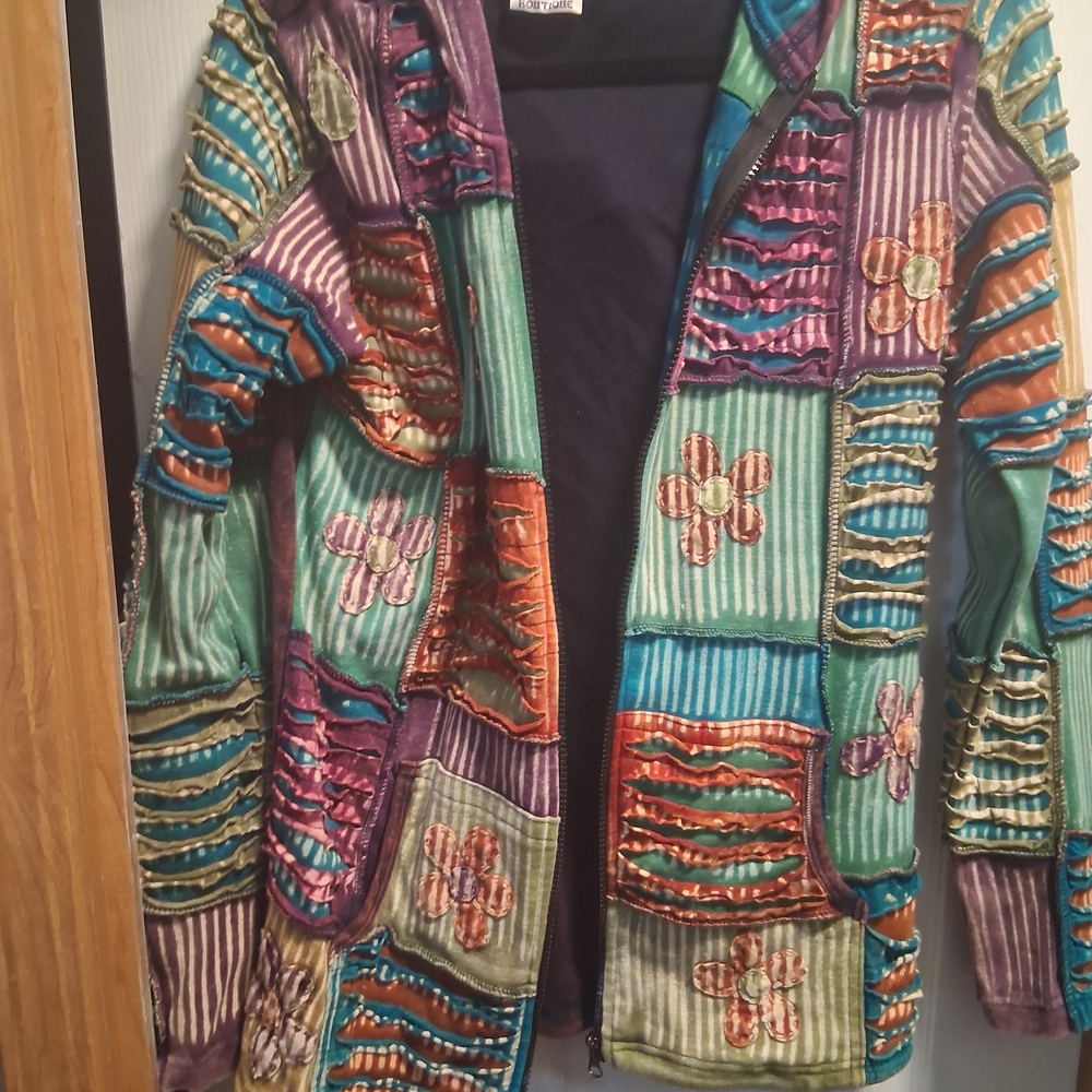 India Boutique Multicolor Patchwork Bomber Jacket - image 1